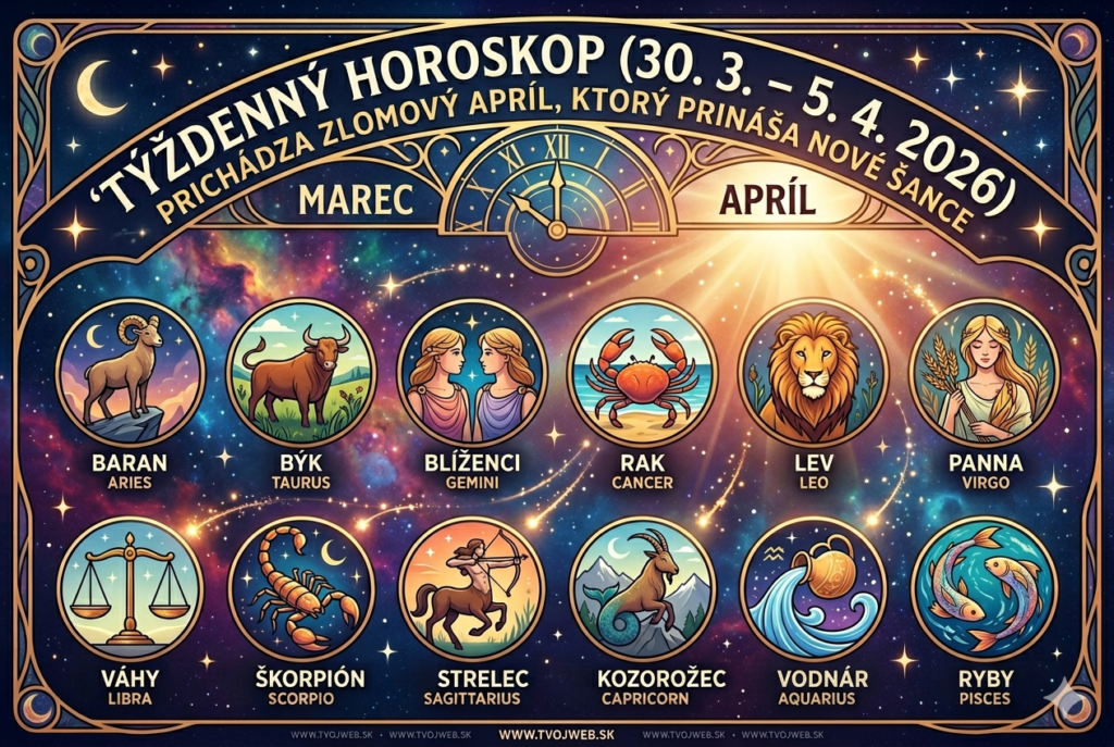 Týždenný horoskop (30. 3. – 5. 4. 2026): Prichádza zlomový apríl, ktorý prinesie nové šance